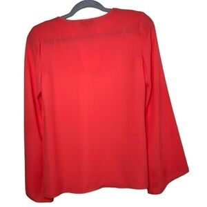 Vince Camuto Flowy Tunic Coral Notch w Silver Button Closure Wide Sleeve XXS